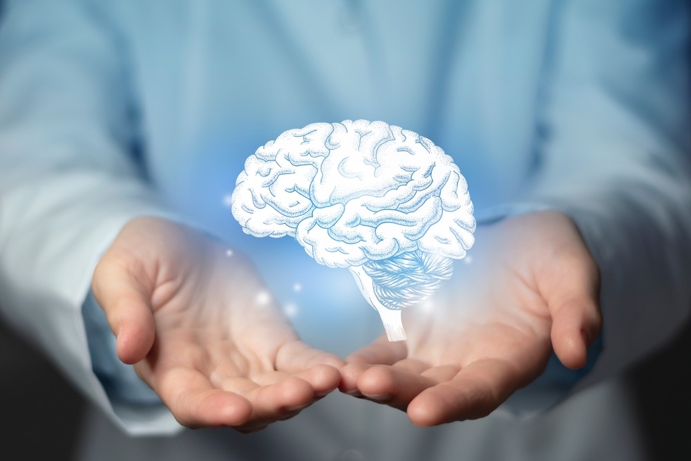 neurologist holding animated brain